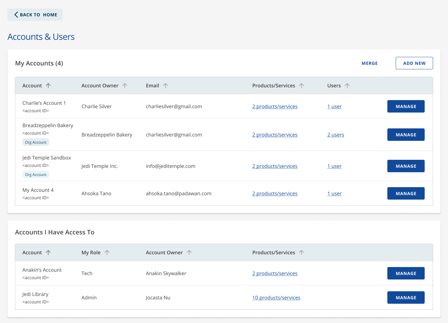 Bluehost account manager domains tab