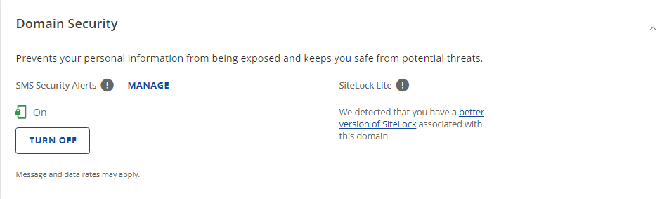 Bluehost Domain Security
