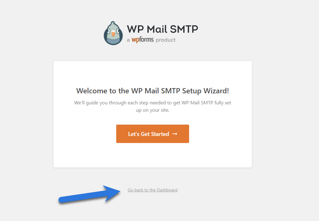 WP Mail SMTP setup wizard