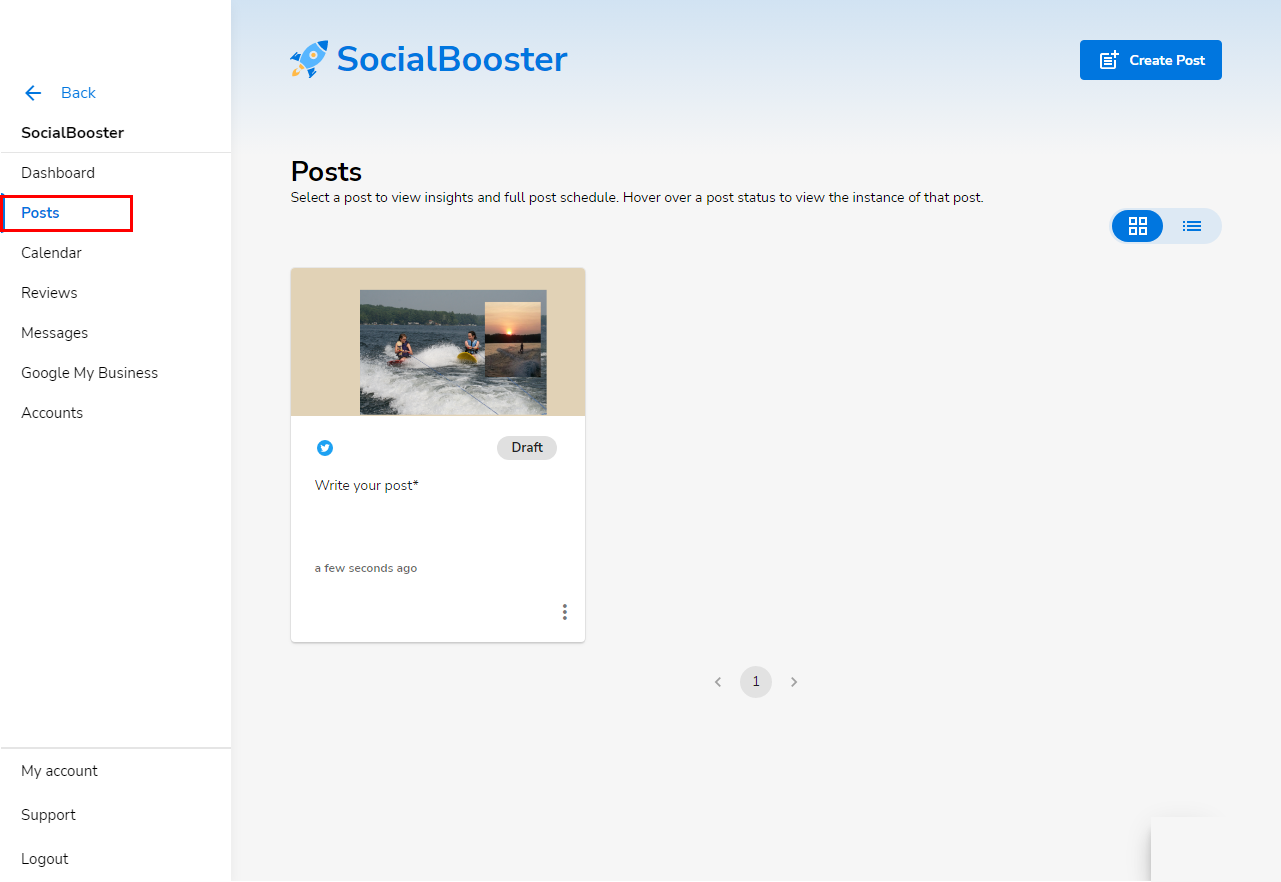 SocialBooster - Posts Menu