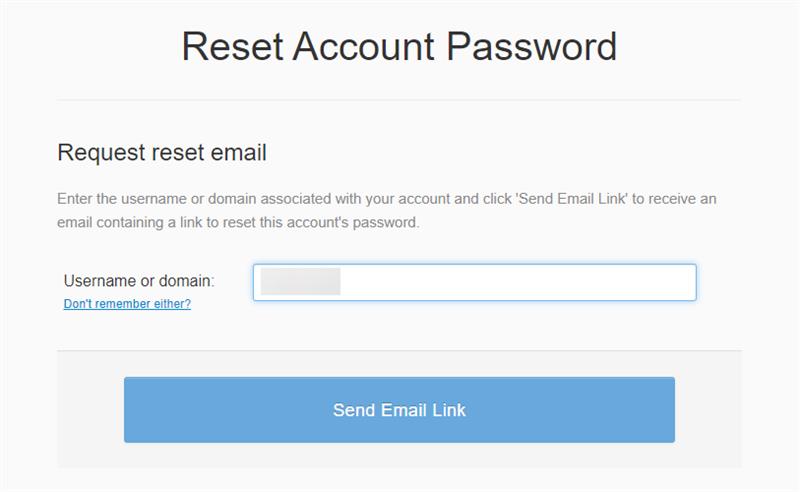 Forgot password link